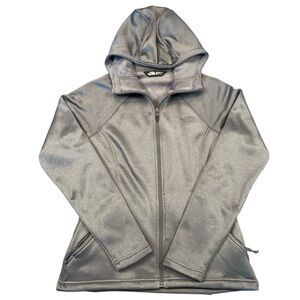 The North Face Hooded Softshell Jacket Womens Small Gray Lightweight